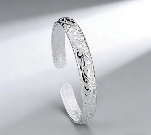 AINIFU Women Blossoms Jewelry Sterling Silver Bracelet Fashion Cuff Bangle Chain Bracelets Practical Processed Personalized Ideas Bracelet in Saudi Arabia