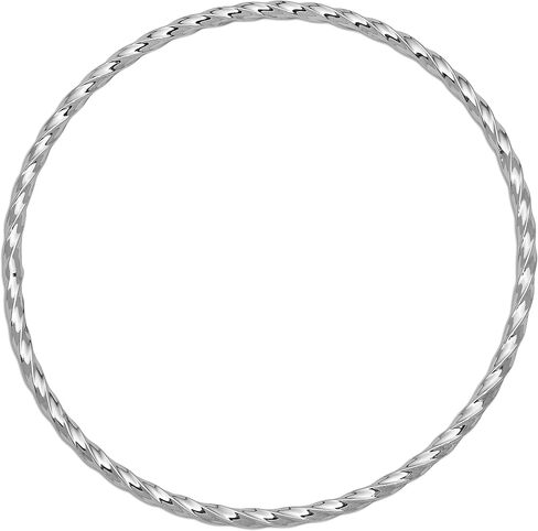 IceCarats 14K White Gold Twisted Slip on Bangle Bracelet 8 inch Lightweight, Polished For Her in Kuwait