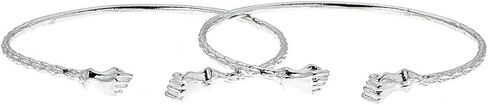 Better Jewelry Solid .925 Sterling Silver Small Fist Bangles, 1 pair in Saudi Arabia