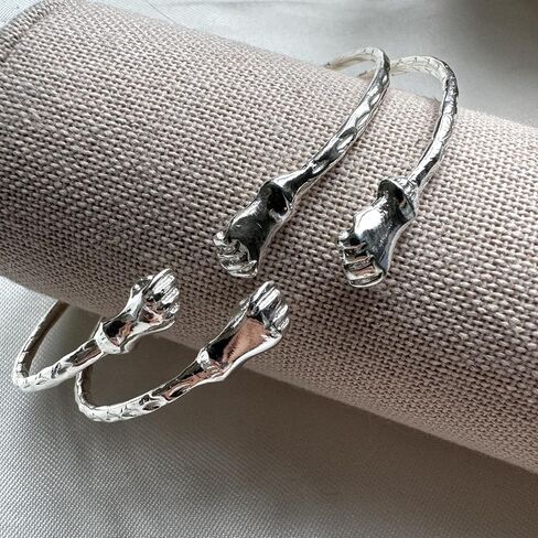 Better Jewelry Solid .925 Sterling Silver Small Fist Bangles, 1 pair in Saudi Arabia