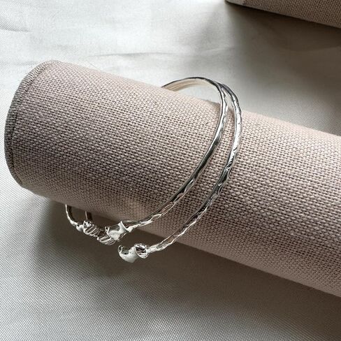 Better Jewelry Solid .925 Sterling Silver Small Fist Bangles, 1 pair in Saudi Arabia