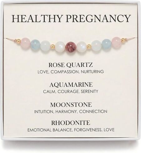 BVB Pregnancy Must Haves Moonstone Mama Bracelet - First Time Mom Gifts for Expecting Mom - Jewelry for Baby Announcement, Gender Reveal Ideas & First Mothers Day - Pregnancy Gifts for Mother to Be in Saudi Arabia