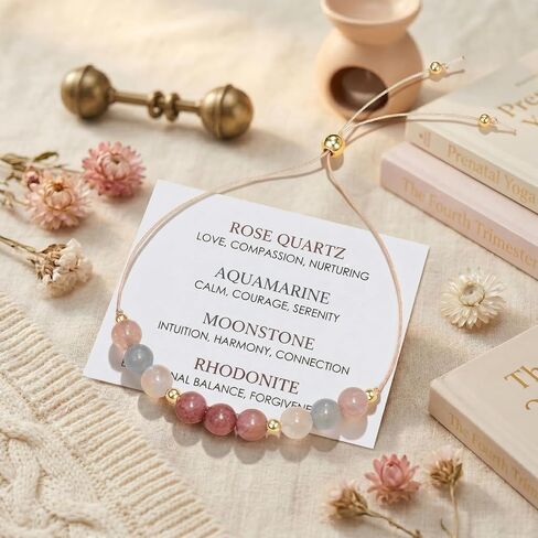 BVB Pregnancy Must Haves Moonstone Mama Bracelet - First Time Mom Gifts for Expecting Mom - Jewelry for Baby Announcement, Gender Reveal Ideas & First Mothers Day - Pregnancy Gifts for Mother to Be in Saudi Arabia