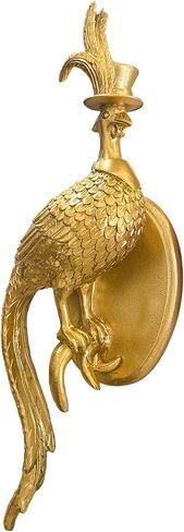 Juedawyal Gold Animal Head Wall Decor, Resin Pheasant Animal Wall Sculpture, Decorative Wall Hanging Art Accent for Living Room Hallway Staircase in Saudi Arabia