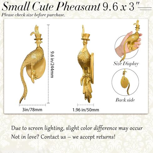 Juedawyal Gold Animal Head Wall Decor, Resin Pheasant Animal Wall Sculpture, Decorative Wall Hanging Art Accent for Living Room Hallway Staircase in Saudi Arabia
