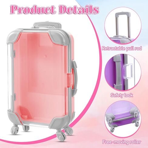 12 Pack Mini Suitcase Candy Box, Tiny Gift Packaging Box Candy Luggage Containers Packaging Case for Bridal Shower, Birthday Party, Wedding, Family Vacation, Jewelry, False Eyelashes Storage in Saudi Arabia