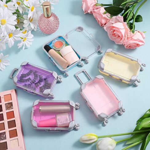 12 Pack Mini Suitcase Candy Box, Tiny Gift Packaging Box Candy Luggage Containers Packaging Case for Bridal Shower, Birthday Party, Wedding, Family Vacation, Jewelry, False Eyelashes Storage in Saudi Arabia