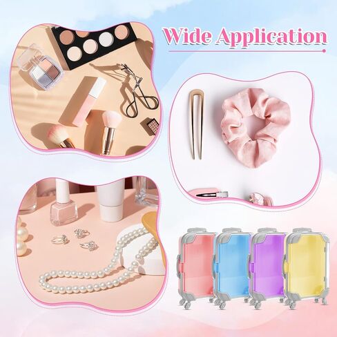 12 Pack Mini Suitcase Candy Box, Tiny Gift Packaging Box Candy Luggage Containers Packaging Case for Bridal Shower, Birthday Party, Wedding, Family Vacation, Jewelry, False Eyelashes Storage in Saudi Arabia
