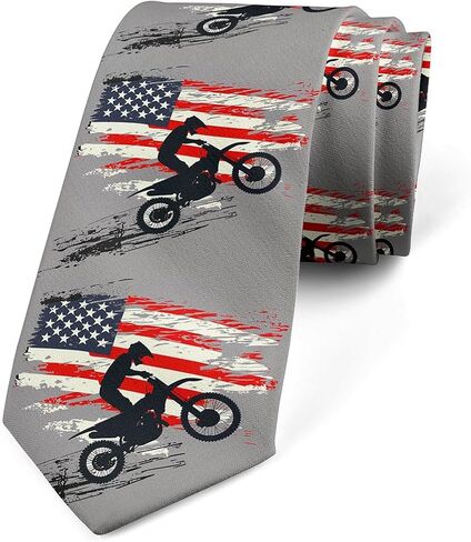 Erosebridal Dirt Bike Ties For Men, Retro American Flag Men's neckties Neck Tie, Extreme Sports Fashion Tie, Tie Dye Neck Tie in Saudi Arabia