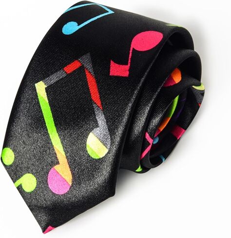 Fashionable Musical Note Pattern Men's Neckties Classic Casual Ties for Men in Kuwait