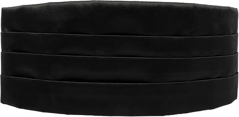 Mens Formal Solid Black Pre-tied Bow Tie and Pocket Square and Cummerbund Set in Kuwait