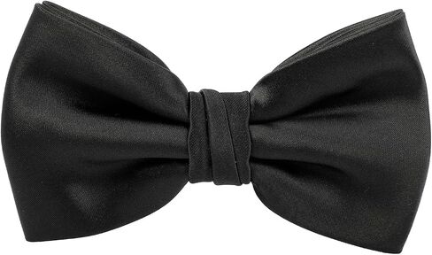 Mens Formal Solid Black Pre-tied Bow Tie and Pocket Square and Cummerbund Set in Kuwait