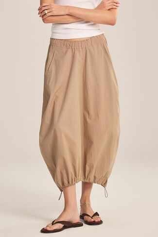 Velvet by Graham & Spencer Women's Hollis Stripe Rib & Poplin Mix Media Skirt in Saudi Arabia