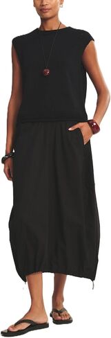 Velvet by Graham & Spencer Women's Hollis Stripe Rib & Poplin Mix Media Skirt in Saudi Arabia