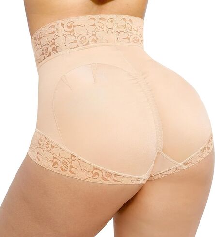 SHAPELLX Mid Waisted Faja Colombianas Shapewear for Women Body Shaper Tummy Control Shorts with Butt Lifter Beige XXL in Kuwait