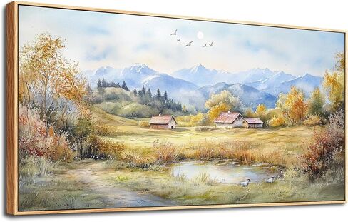 PHAOHUAXM Large Canvas Wall Art For Living Room Wall Decor For Bedroom Office Dining Room Rural Landscape Wall Painting Printing Artwork Pictures Farmhouse Home Decoration Mural 30 x60 Wood Frame in Saudi Arabia