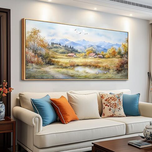 PHAOHUAXM Large Canvas Wall Art For Living Room Wall Decor For Bedroom Office Dining Room Rural Landscape Wall Painting Printing Artwork Pictures Farmhouse Home Decoration Mural 30 x60 Wood Frame in Saudi Arabia
