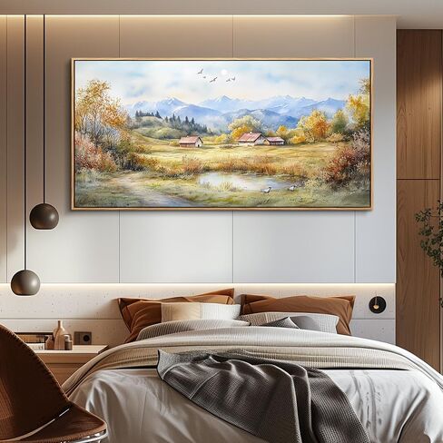 PHAOHUAXM Large Canvas Wall Art For Living Room Wall Decor For Bedroom Office Dining Room Rural Landscape Wall Painting Printing Artwork Pictures Farmhouse Home Decoration Mural 30 x60 Wood Frame in Saudi Arabia