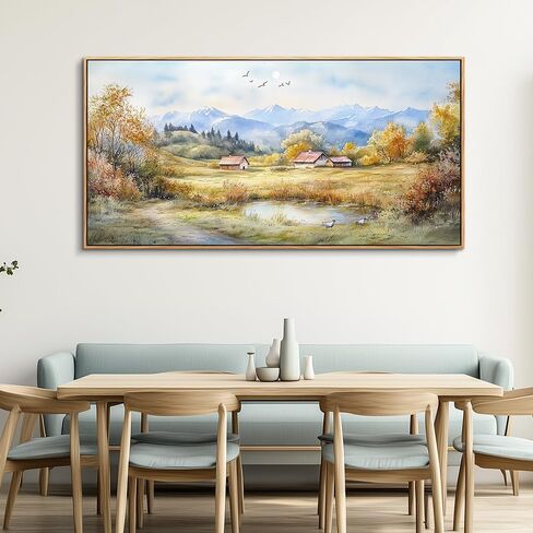 PHAOHUAXM Large Canvas Wall Art For Living Room Wall Decor For Bedroom Office Dining Room Rural Landscape Wall Painting Printing Artwork Pictures Farmhouse Home Decoration Mural 30 x60 Wood Frame in Saudi Arabia