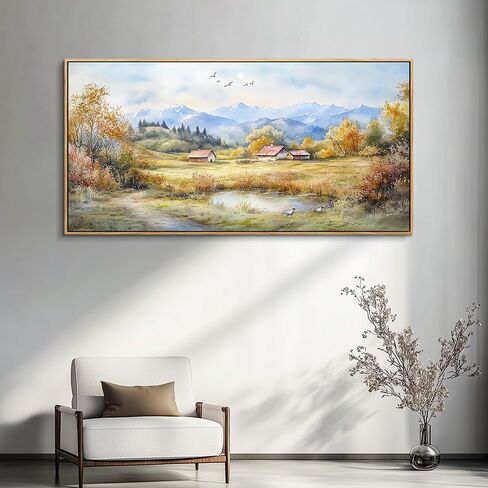 PHAOHUAXM Large Canvas Wall Art For Living Room Wall Decor For Bedroom Office Dining Room Rural Landscape Wall Painting Printing Artwork Pictures Farmhouse Home Decoration Mural 30 x60 Wood Frame in Saudi Arabia