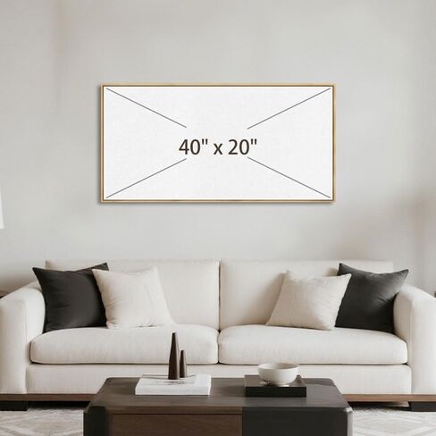 Arjun Wildflower Canvas Wall Art Pink Flower Field Painting Panoramic Floral Landscape, Large Framed Blue Sky Artwork Nature Picture for Living Room Bedroom Home Office Wall Decor in Saudi Arabia