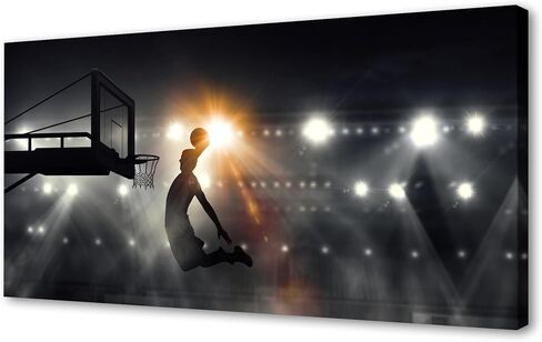 Muolunna BK06662 Basketball Sports Canvas Wall Art Picture 1 Panel Sports Painting Art Prints For Living Room Boys Room Office Wall Decor Artwork in Saudi Arabia