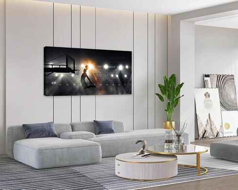 Muolunna BK06662 Basketball Sports Canvas Wall Art Picture 1 Panel Sports Painting Art Prints For Living Room Boys Room Office Wall Decor Artwork in Saudi Arabia