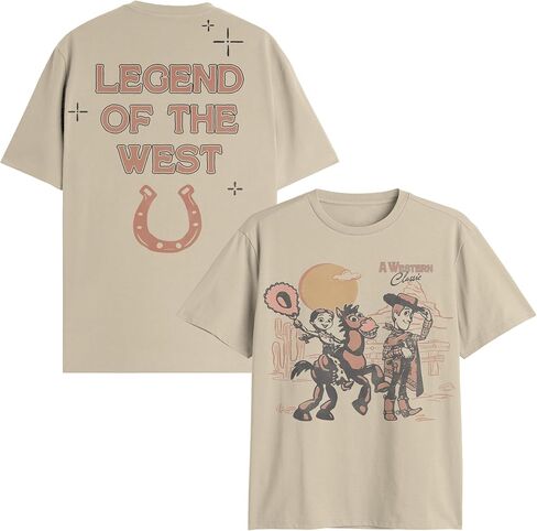 Disney Pixar Toy Story Vintage Western Classic Adult T-Shirt Woody & Jessie Legend of the West in Kuwait