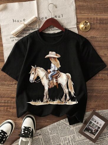 Girls T Shirt 3-Pack, Graphic Short Sleeve Crewneck Tee, Sizes 8-14 in Kuwait