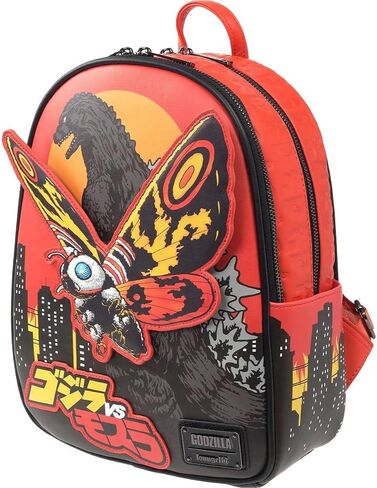Loungefly Godzilla vs. Mothra Midsize Backpack – Entertainment Earth Exclusive Kaiju Faux Leather Backpack with Moving Mothra Applique in Kuwait