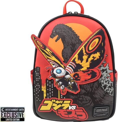 Loungefly Godzilla vs. Mothra Midsize Backpack – Entertainment Earth Exclusive Kaiju Faux Leather Backpack with Moving Mothra Applique in Kuwait
