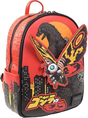 Loungefly Godzilla vs. Mothra Midsize Backpack – Entertainment Earth Exclusive Kaiju Faux Leather Backpack with Moving Mothra Applique in Kuwait