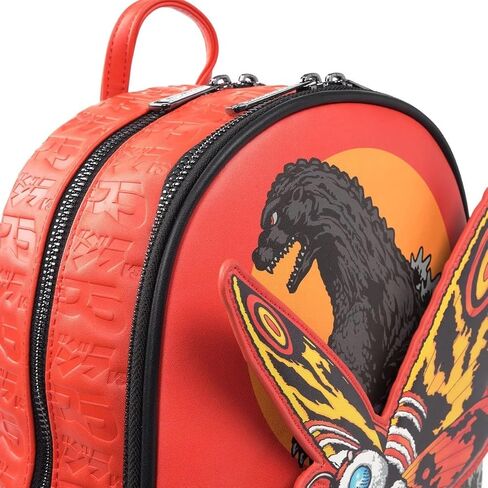 Loungefly Godzilla vs. Mothra Midsize Backpack – Entertainment Earth Exclusive Kaiju Faux Leather Backpack with Moving Mothra Applique in Kuwait
