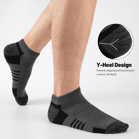20 Pairs Men's Ankle Socks - Breathable Soft Daily Thin Black White Grey Sock, Size 8-12 Bulk Pack in Saudi Arabia