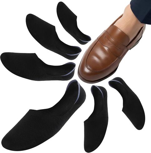 No Show Socks for Men 6 Pairs, Low Cut Invisible Socks for Loafers Boat Shoes, Breathable Non Slip for Daily Wear in Saudi Arabia