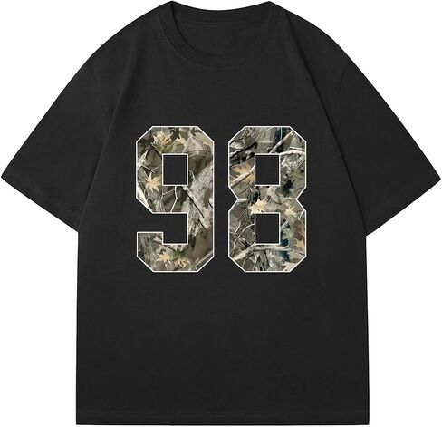 SOLY HUX Women's Number Graphic Tees Camo Print Short Sleeve T Shirt Summer Tops Streetwear in Kuwait