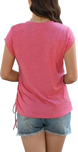 Womens Cap Sleeve Summer Tops Crewneck T Shirts Casual Spring Fashion Outfits Cute Trendy Clothes 2026 in Saudi Arabia