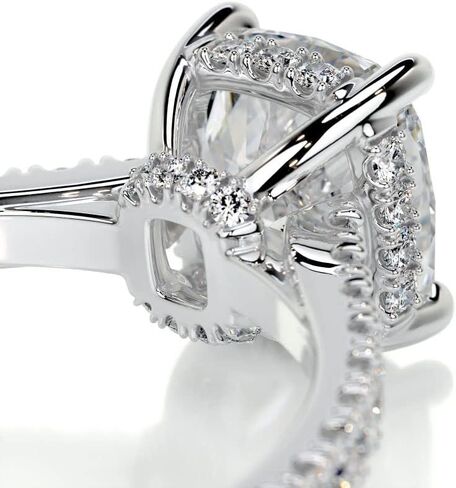 2CT-4CT Cushion Cut Hidden Halo Pave Engagement Ring Solitaire Handmade Wedding Ring for Women Anniversary Promise Gifts for Her Moissanite in Kuwait