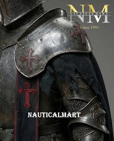 Medieval Full Body Barbuta Knight Armor – Templar Steel Suit for Cosplay & LARP 18 Gauge Steel Wearable Knight Body Armor with Helmet Perfect for LARP, SCA, Cosplay & Renaissance Festivals in Kuwait