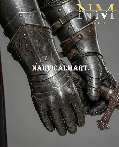 Medieval Full Body Barbuta Knight Armor – Templar Steel Suit for Cosplay & LARP 18 Gauge Steel Wearable Knight Body Armor with Helmet Perfect for LARP, SCA, Cosplay & Renaissance Festivals in Kuwait
