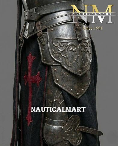 Medieval Full Body Barbuta Knight Armor – Templar Steel Suit for Cosplay & LARP 18 Gauge Steel Wearable Knight Body Armor with Helmet Perfect for LARP, SCA, Cosplay & Renaissance Festivals in Kuwait