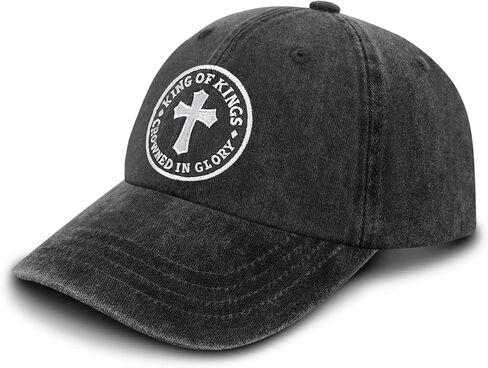 Vintage Jesus Christian Cross Hats for Men - King of Kings Baseball Cap - Cotton Snapback in Kuwait
