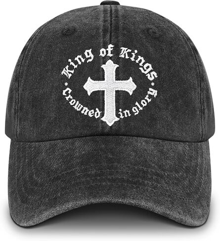 Vintage Jesus Christian Cross Hats for Men - King of Kings Baseball Cap - Cotton Snapback in Saudi Arabia