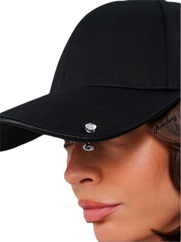 Crystal Sandwich Brim High Crown Baseball Cap – Logo-Free – Deep Fit Hat for Men & Women – Minimalist Structured Design Jet Black in Saudi Arabia