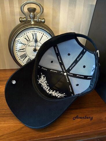 Crystal Sandwich Brim High Crown Baseball Cap – Logo-Free – Deep Fit Hat for Men & Women – Minimalist Structured Design Jet Black in Saudi Arabia