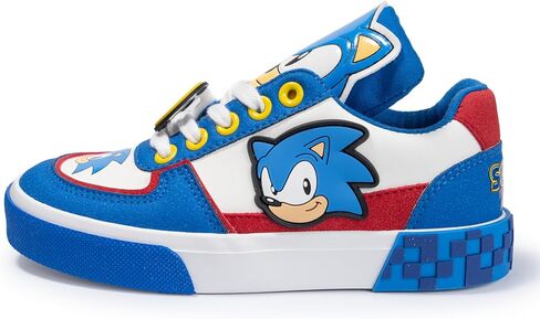 Sonic The Hedgehog Officially Licensed Youth Court Sneakers – Lightweight Athletic Running Shoes for Kids, Lace-Up Casual Sneakers for School & Play in Kuwait