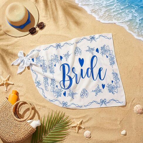 ملابس سباحة من Bride to Be Sarong العازبة على الشاطئ تغطي شيئًا أزرق قبل أن أفعل هدية بيكيني شفاف من الشيفون العروس بدلة استحمام تنورة ملفوفة لحفلات الزفاف وحفلات الخطوبة لصالح ديكور in Kuwait