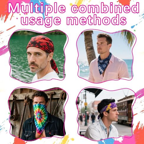 24 PCS 100% Cotton White Bandana bulk for tie dye blank bandanas pack cotton handkerchiefs Unisex Bandanas Men Head Wrap，22" x 22" in Saudi Arabia
