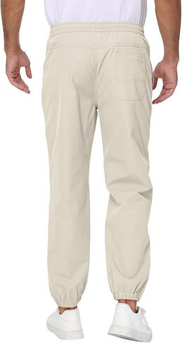 Tyhengta Mens Relaxed Fit Chino Jogger Pants with Zipper Pockets in Saudi Arabia