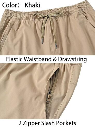 Tyhengta Mens Relaxed Fit Chino Jogger Pants with Zipper Pockets in Saudi Arabia